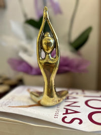 Yoga Pose Brass Statue Handmade Gold - Namaste Up