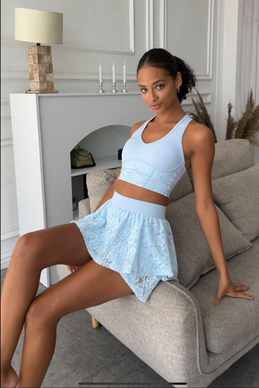 YR Xia Lace One Set - Baby Blue