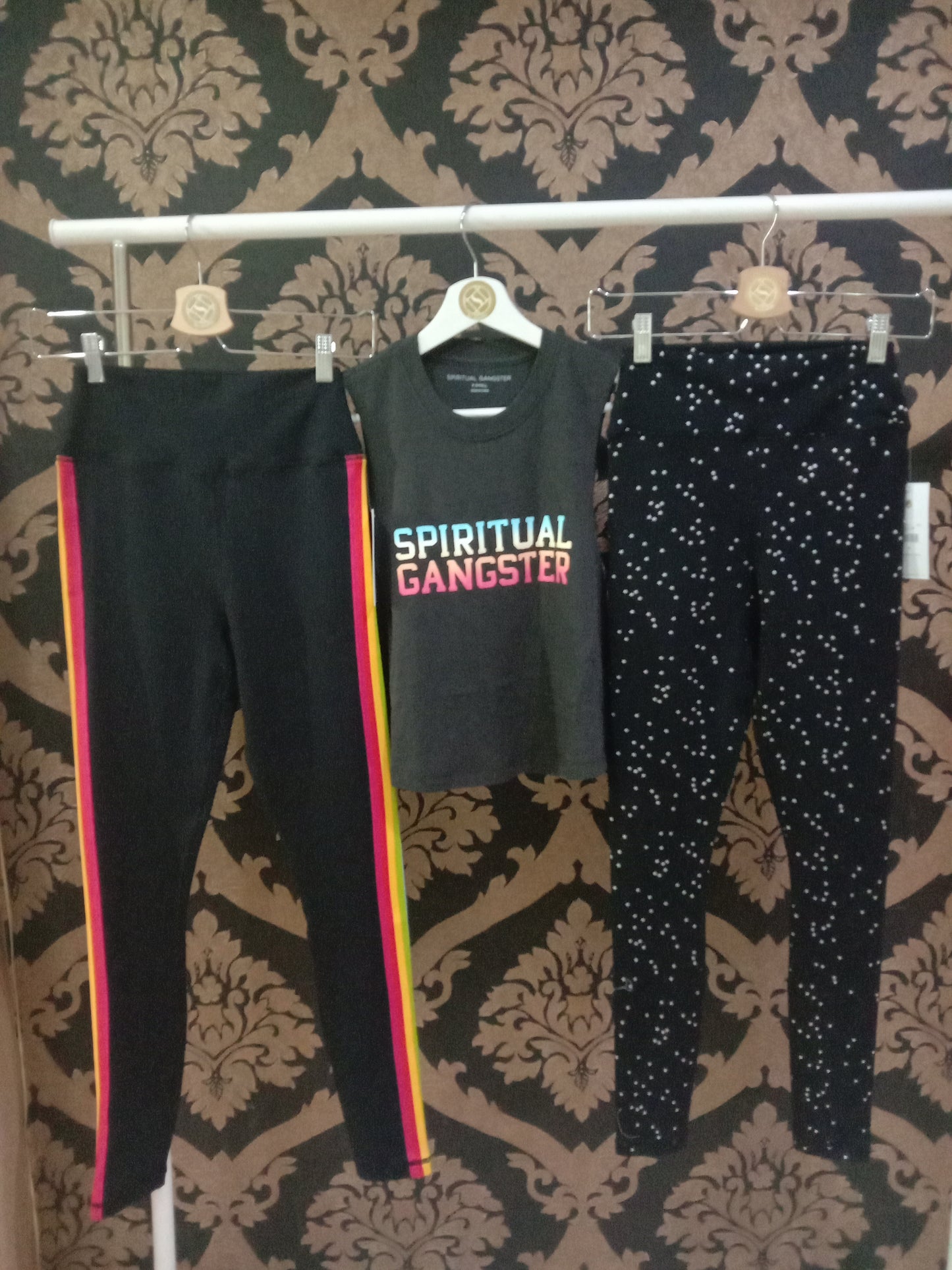 Spiritual Gangster SMALL Essential High-Waist Legging - Night Sky Active Print