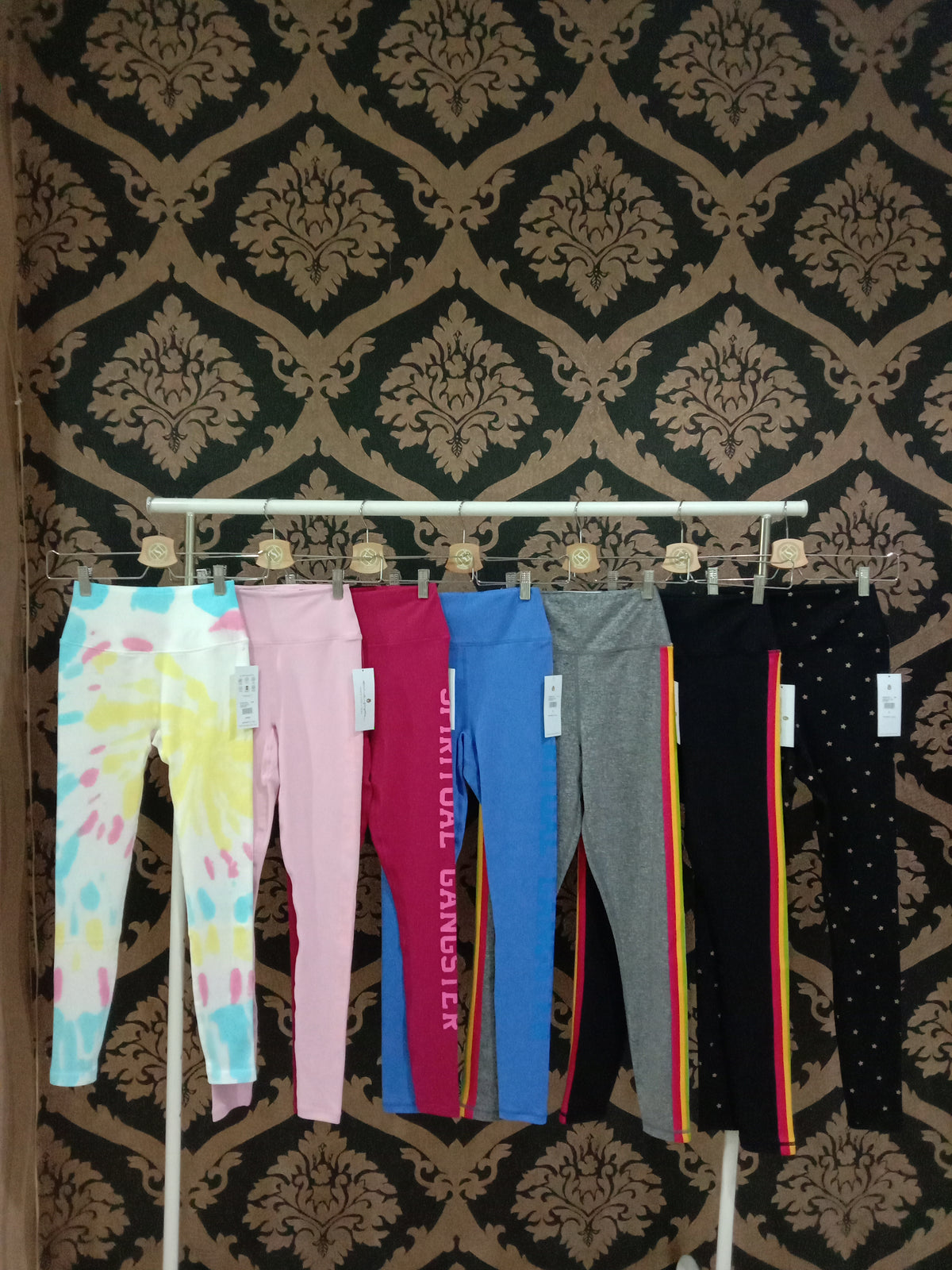 Legging Pinggang Tinggi Esensial Gangster XS Sg Varsity Spiritual - Merah Tua