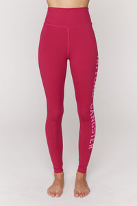 Legging Pinggang Tinggi Esensial Gangster XS Sg Varsity Spiritual - Merah Tua