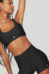 Alo Yoga XS Airlift Pinggang Tinggi Pendek - Hitam