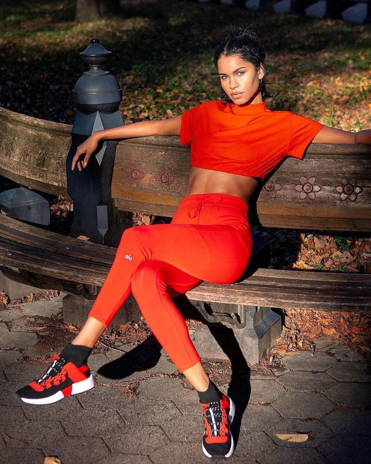 Alo Yoga XXS 7/8 Legging Pos Pemeriksaan Pinggang Tinggi - Cherry