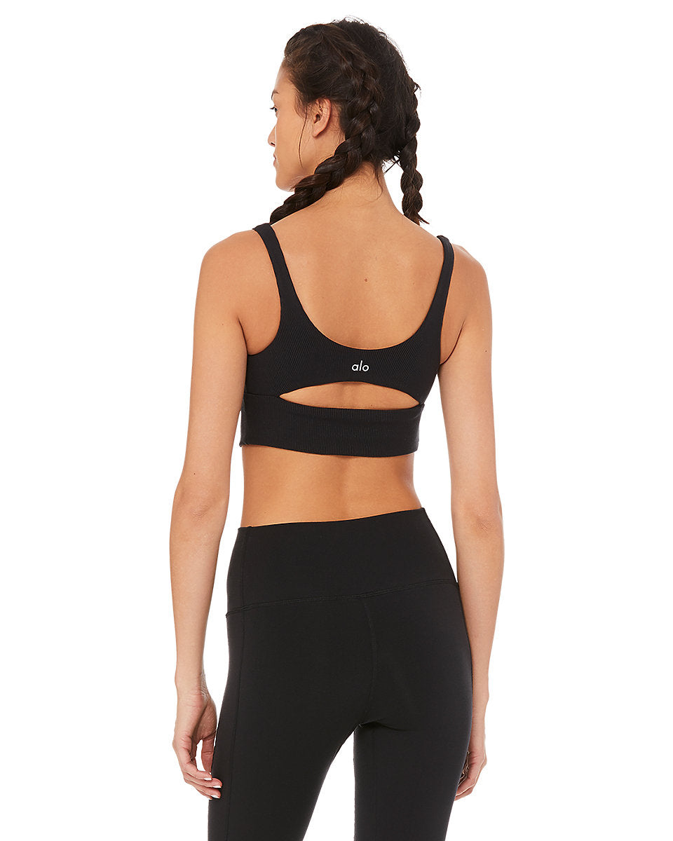 Alo Yoga SMALL Slit Bra - Black