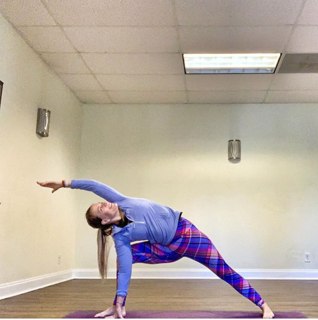 K-Deer XS Textured Plaid 7/8 Sneaker Length Legging - Flex